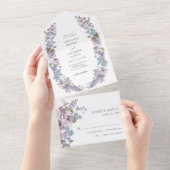 素朴薄紫すべて一つの招待状 オールインワン招待状 (貼ってはがせる)