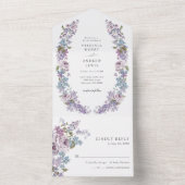 素朴薄紫すべて一つの招待状 オールインワン招待状 (内側)