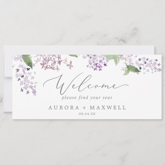 素朴薄紫ぶら下がったの座席表のウェルカムヘッダー (正面)