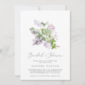 素朴薄紫ブライダルシャワー 招待状 (正面)