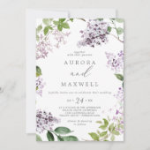 素朴薄紫全結婚体 招待状 (正面)