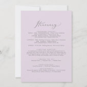 素朴薄紫結婚のウェルカムレター&旅程 (裏面)