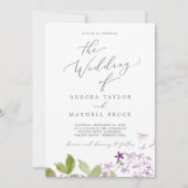 素朴薄紫結婚の 招待状 (正面)