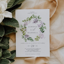 素朴薄紫結婚リース 招待状