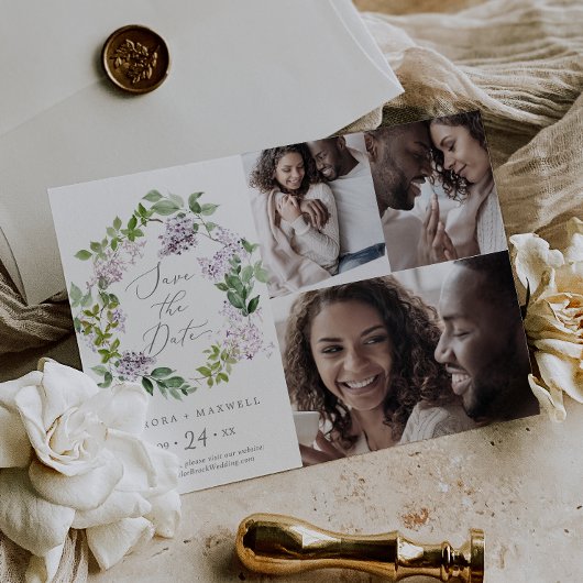 素朴薄紫3 Photo Collage日付の保存 セーブザデート