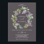 素朴薄紫 |グレーリース結婚ズ 招待状<br><div class="desc">この素朴な薄紫グレーリース結婚式招待状は春や夏に最適結婚である。ロマンチックでエレガントフローラデザインは水彩紫色の薄紫の野花とボホの田舎の庭を感じ備える。</div>