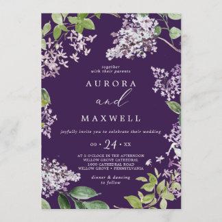 素朴薄紫 |パープルカジュアル結婚式招待状 招待状