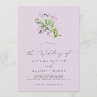 素朴薄紫 |ラベンダシンプルー結婚ズ 招待状