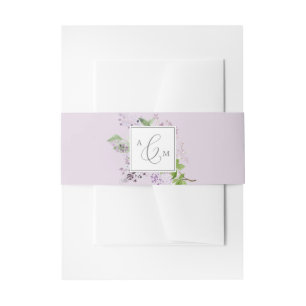 素朴薄紫   Lavender Monogram 結婚's 招待状ベリーバンド