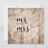 素朴薄茶色の木材と白のラ結婚イト2 招待状 (裏面)