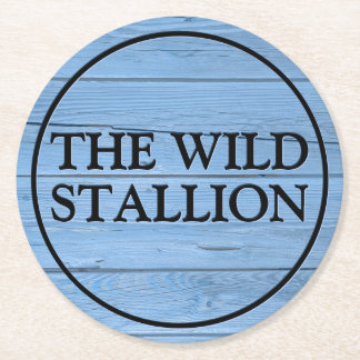 素朴薄青フェイク刻名バー ラウンドペーパーコースター