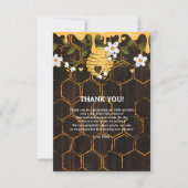 素朴蜂の巣蜂の赤ちゃんシャワー サンキューカード (正面)
