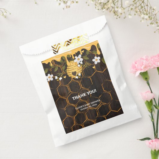 素朴蜂の巣蜂の赤ちゃんシャワー フェイバーバッグ (封をした状態)