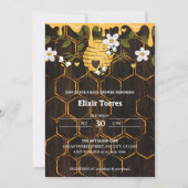 素朴蜂の巣蜂の赤ちゃんシャワー 招待状 (正面)