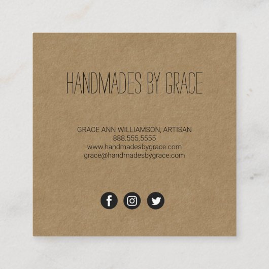 素朴裁縫 |ニードルクラフトスクエアビジネスカード スクエア名刺 (裏面)