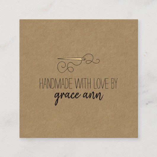 素朴裁縫 |ニードルクラフトスクエアビジネスカード スクエア名刺 (正面)