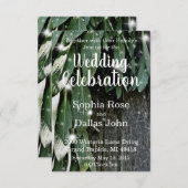 素朴裏庭の納屋の木とセージ結婚 招待状 (正面/裏面)