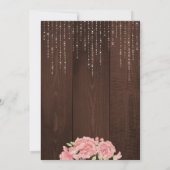 素朴裏庭の赤ちゃんシャワーbbqフローラピンクウッド 招待状 (裏面)