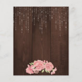 素朴裏庭ピンク赤ちゃんシャワー予算の招待状 (裏面)