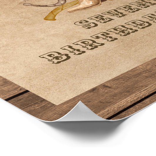 素朴西のカウボーイあなたが求められている歓迎のサイン ポスター (角)