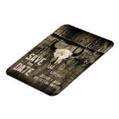 素朴西結婚の牛のスカルは日付を保存 マグネット (左側)