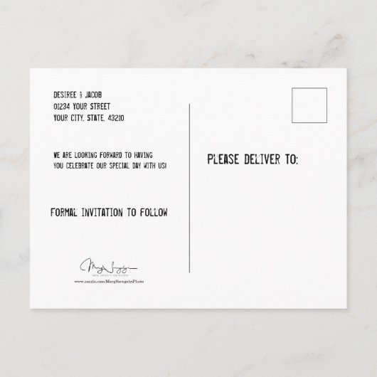 素朴西結婚の牛のスカルは日付を保存 案内ポストカード (裏面)