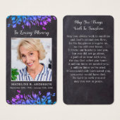 素朴観葉記念写真葬儀祈りの言葉カード (正面&裏面)