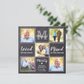 素朴記念写真コラージュ記念悔やみや弔慰 サンキューカード (スタンド正面)