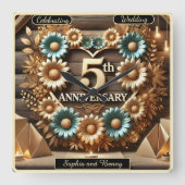 素朴調和5周年記念フローラ最高傑作 スクエア壁時計 (正面)