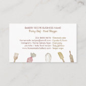 素朴調理師シェフ水彩ベーキング器具ベーカリー 名刺 (裏面)