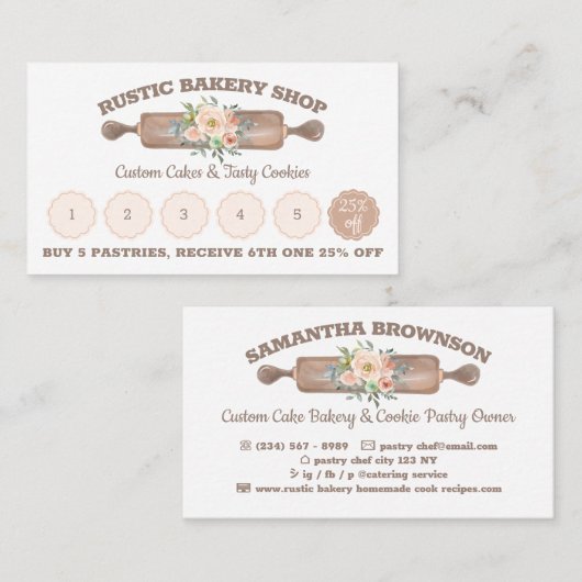 素朴買ベーカリー5割引ロイヤリティ 名刺 (正面/裏面)