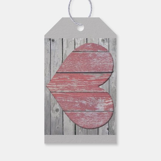 素朴赤いハートギフトラベル ギフトタグ (裏面)