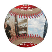 素朴赤いハートハッピーバレンタインデー2写真 野球ボール (正面)