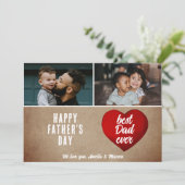 素朴赤いハート最高のパパEver Daddy 2写真 カード (スタンド正面)