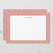 素朴赤と白シンプルジンガム サンキューカード (正面/裏面)