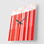 素朴赤と白 スクエア壁時計 (傾斜)