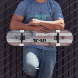 素朴赤白青ウッドUSA国旗のアメリカ名 スケートボード