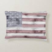 素朴赤白青ウッドUSA国旗 アクセントクッション (裏面)