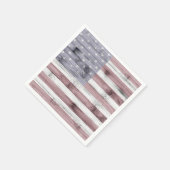 素朴赤白青ウッドUSA国旗 スタンダードカクテルナプキン (角)