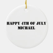 素朴赤白青ウッドUSA国旗 セラミックオーナメント (裏面)