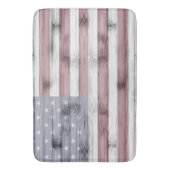 素朴赤白青ウッドUSA国旗 バスマット (正面縦)