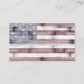 素朴赤白青ウッドUSA国旗 名刺 (裏面)