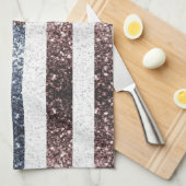 素朴赤白青スパークルUSA国旗 キッチンタオル (四つ折り)