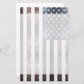 素朴赤白青スパークルUSA国旗 便箋 (正面/裏面)