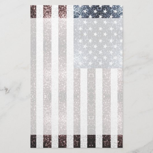 素朴赤白青スパークルUSA国旗 便箋 (正面)