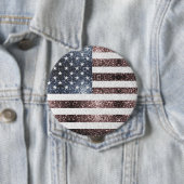 素朴赤白青スパークルUSA国旗 缶バッジ (インサイチュ)