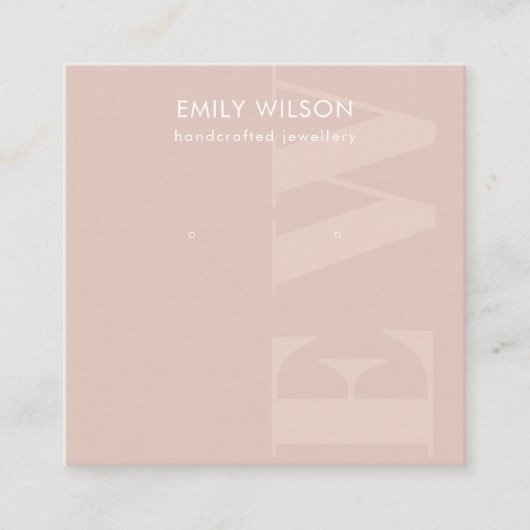素朴赤面はっきりしたモノグラムスタッドイヤリングディスプレイ スクエア名刺 (正面)