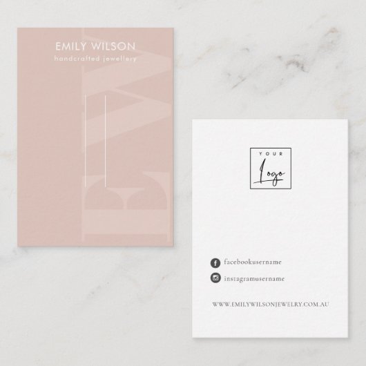 素朴赤面はっきりしたモノグラムヘアクリップのピン表示 名刺 (正面/裏面)