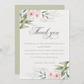 素朴赤面エレガントフローラベビーシャワー サンキューカード (正面/裏面)