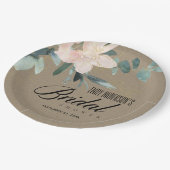 素朴赤面クラフトフローラ水彩ブライダルシャワー ペーパープレート (アングル)